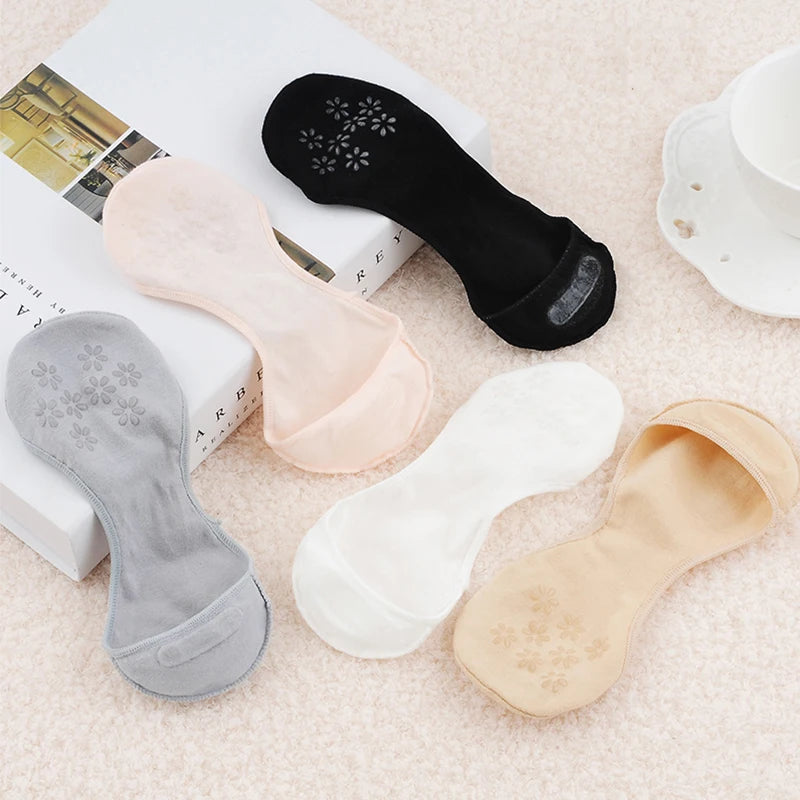 Women’s Super Invisible No-Show Socks | Thin Non-Slip Boat Socks 
