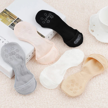 Women’s Super Invisible No-Show Socks | Thin Non-Slip Boat Socks 