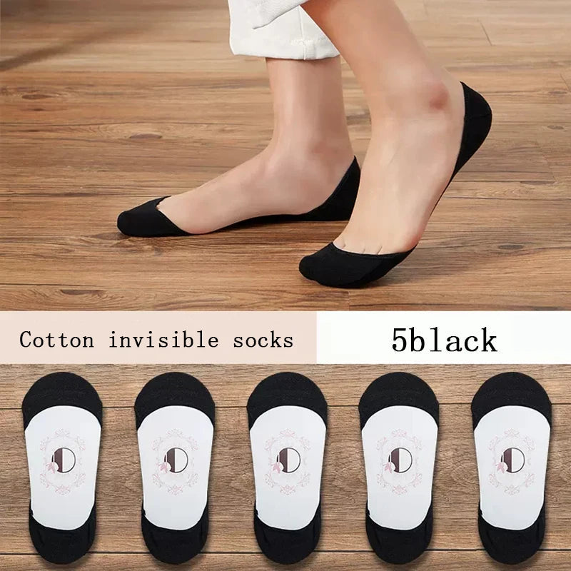Women’s Super Invisible No-Show Socks | Thin Non-Slip Boat Socks 