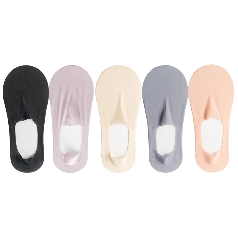 5-Pack Women’s Ultra Thin No-Show Socks | Invisible Boat Socks 