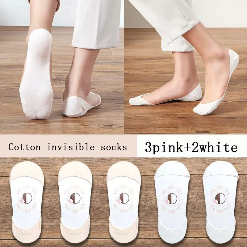 Women’s Super Invisible No-Show Socks | Thin Non-Slip Boat Socks 