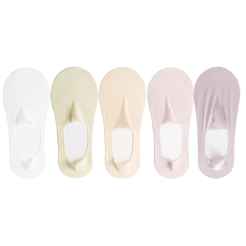 5-Pack Women’s Ultra Thin No-Show Socks | Invisible Boat Socks 