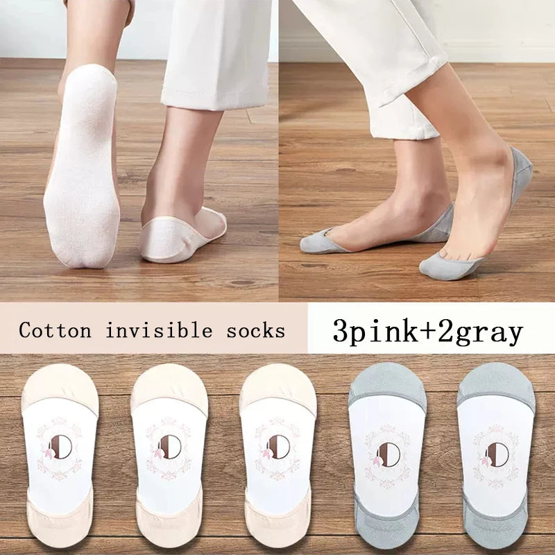 Women’s Super Invisible No-Show Socks | Thin Non-Slip Boat Socks 