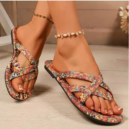 Women’s Boho Flat Printed Slippers CJ