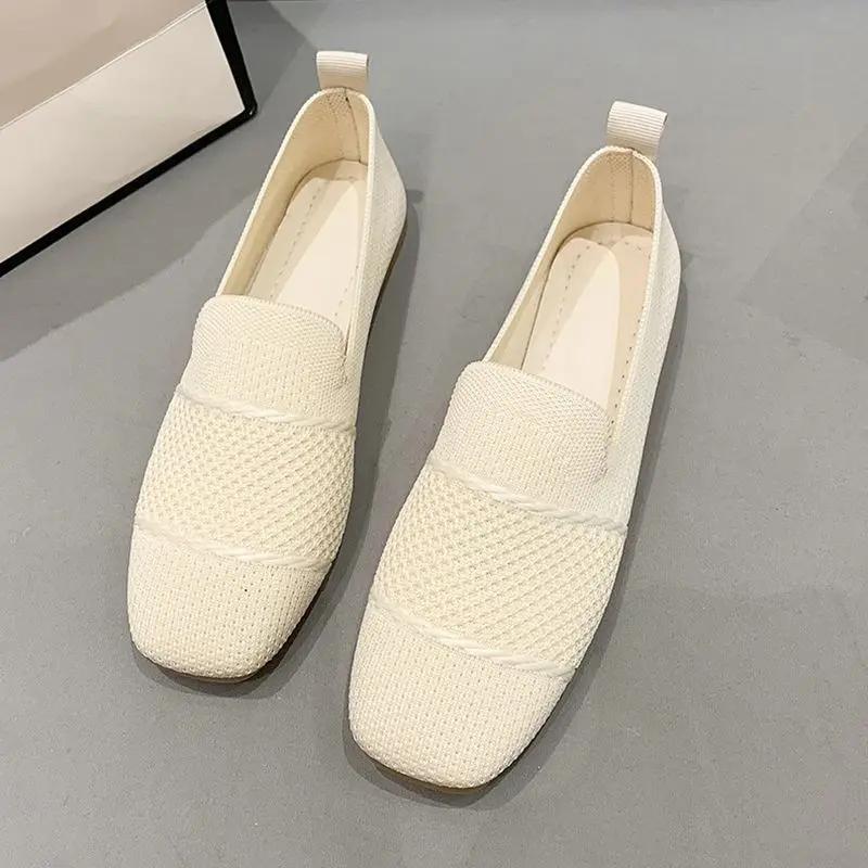 Women's Breathable Flyknit Casual Flat Shoes CJ