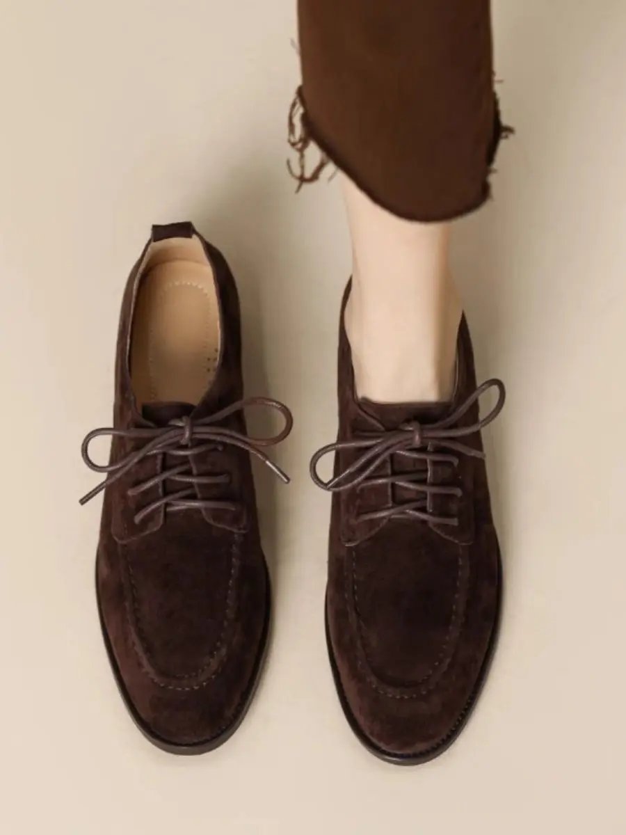 Women’s Retro Deep-Mouth Lace-Up Loafers – Vintage-Inspired Pumps CJ