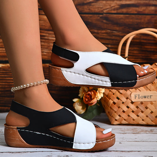 Women’s Colorblock Crossed Wedge Sandals FitiqueFit