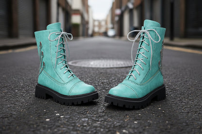 Large-size Womens Chunky-heeled Mid-calf Dr Martens Boots For Fall And Winter 