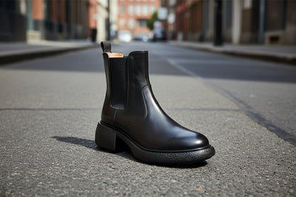 Womens British-style Dr Ankle Boots With Chunky Heels 
