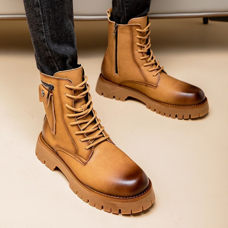 Martin Boots Men's Leather High-top Leather Shoes 