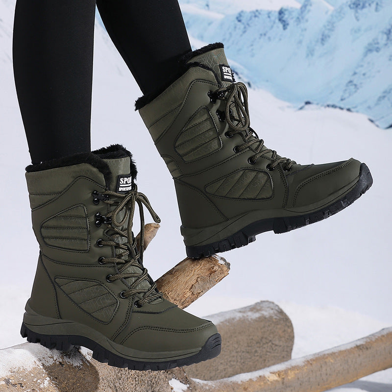 Thickened Long Wool Plus Velvet Warm Snow Boots 