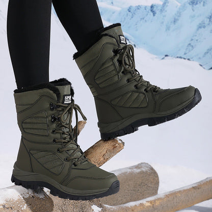 Thickened Long Wool Plus Velvet Warm Snow Boots 