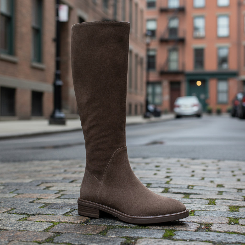 Women's Solid Color Fashion Frosted Long Martin Suede Boots 