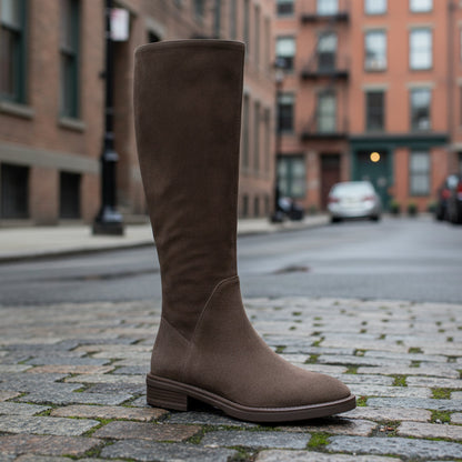 Women's Solid Color Fashion Frosted Long Martin Suede Boots 