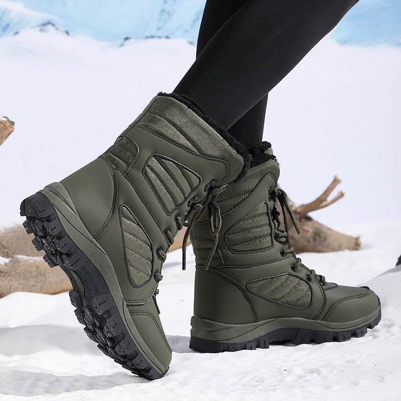 Thickened Long Wool Plus Velvet Warm Snow Boots 