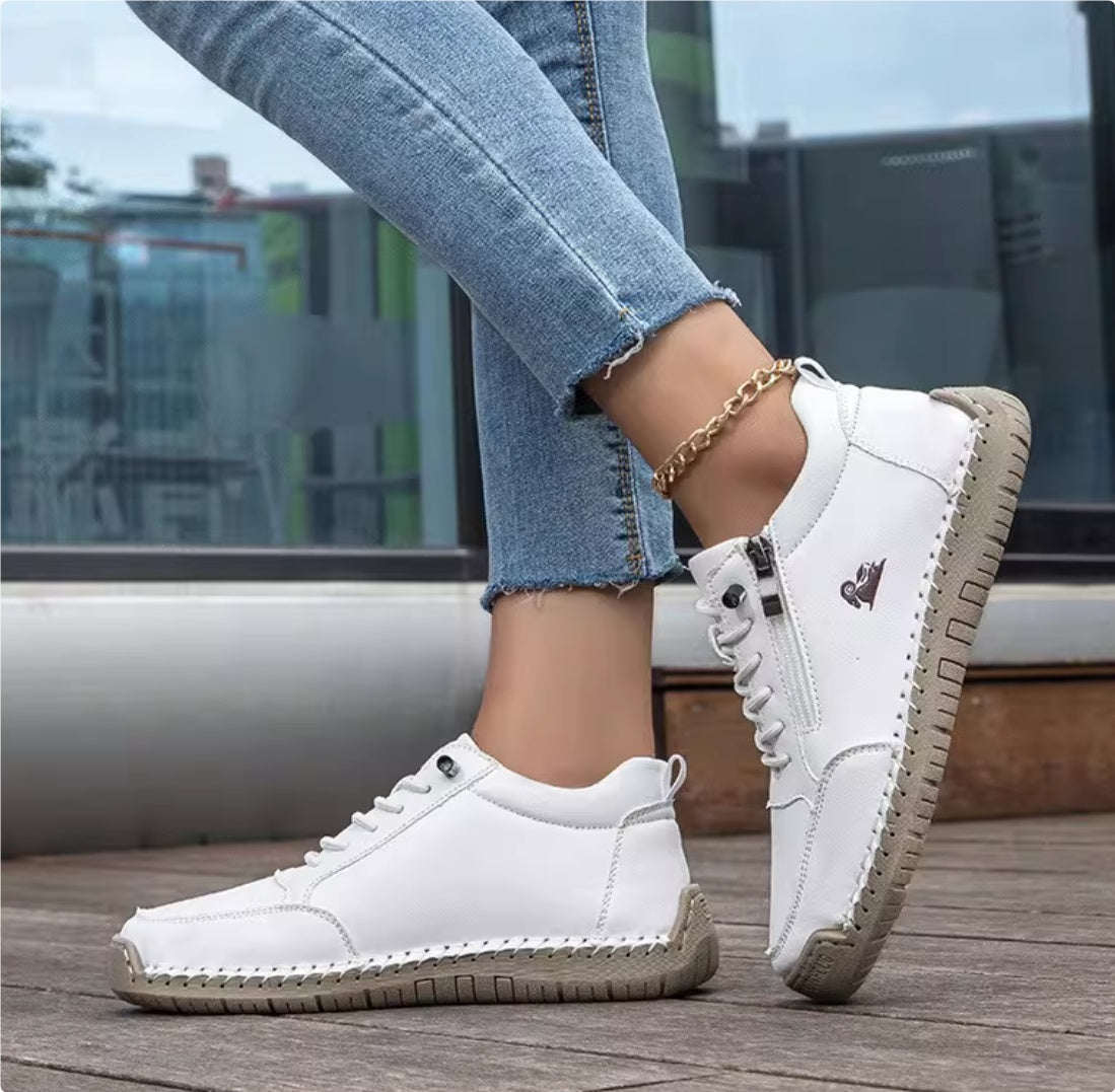 Handmade Stitching Female Soft Bottom Flat Shoes Casual 