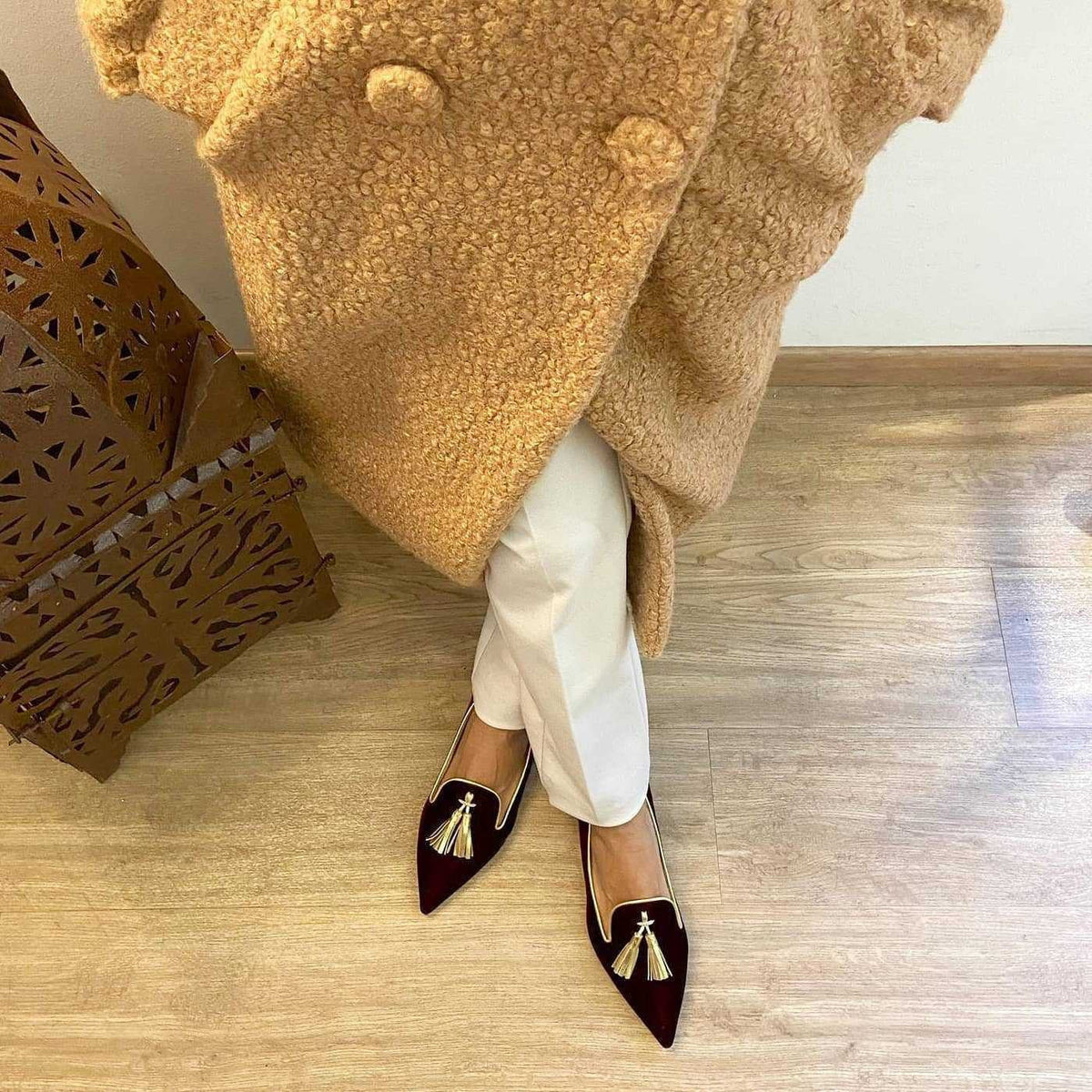New Low-heeled Pointed-toe Shallow-mouth Tassel Casual Shoes 