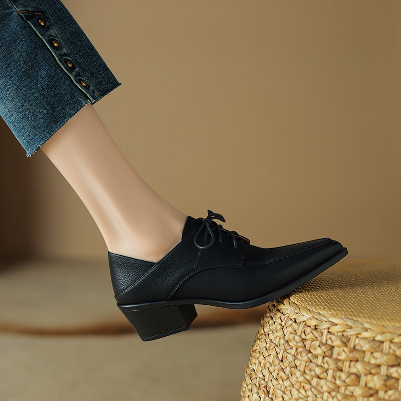 Women's Fashion Retro Strap Chunky Heel Shoes 