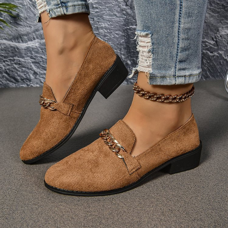 Pointed Toe Chunky Heel Stylish Casual Shoes Women CJ