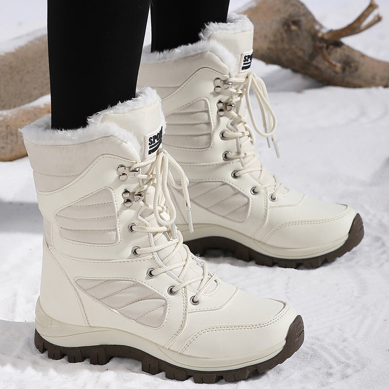 Thickened Long Wool Plus Velvet Warm Snow Boots 
