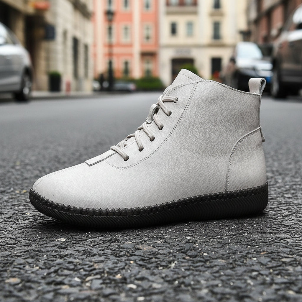 Women's Genuine Leather Soft-soled Lightweight Flat Ankle Boots 