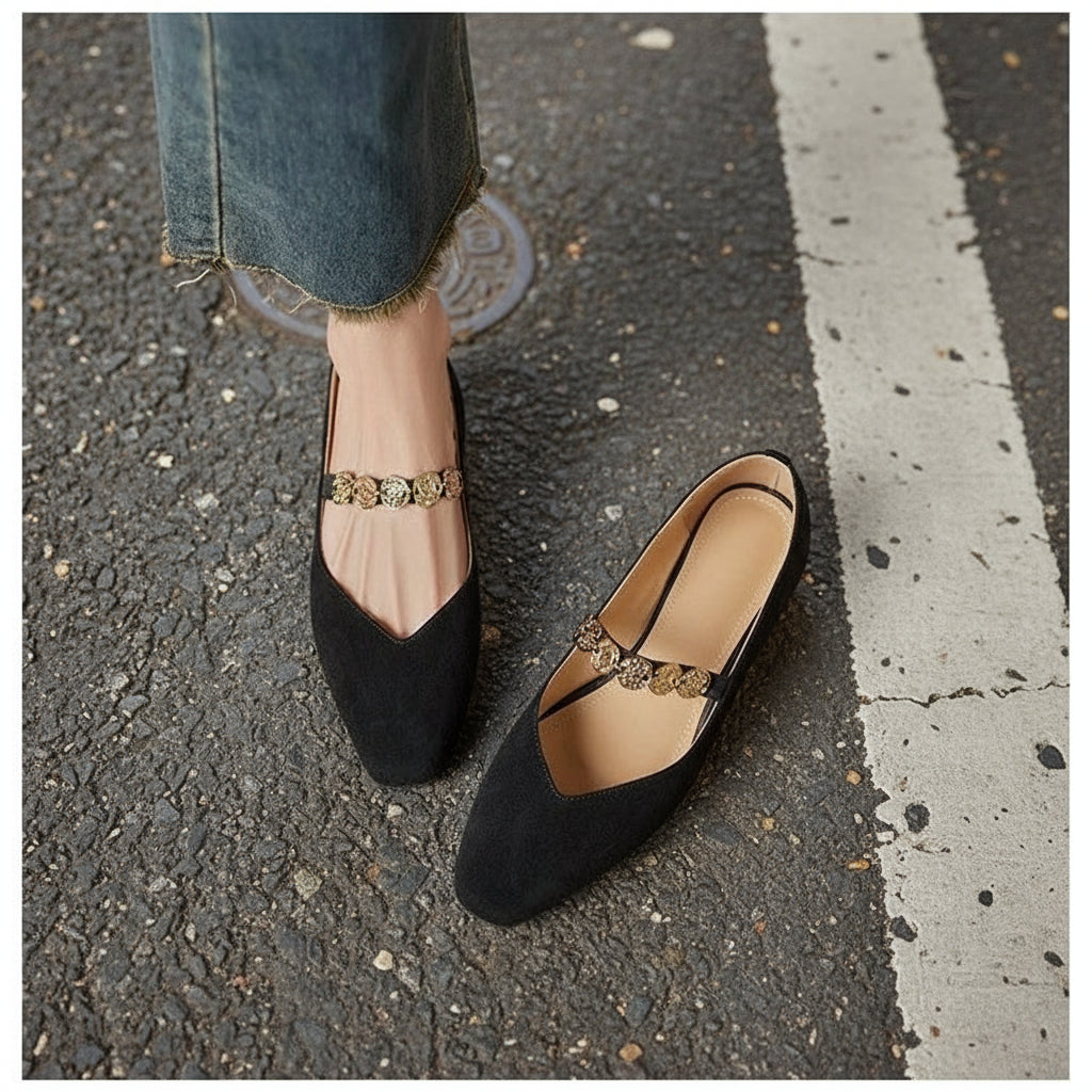 square-toe suede pumps