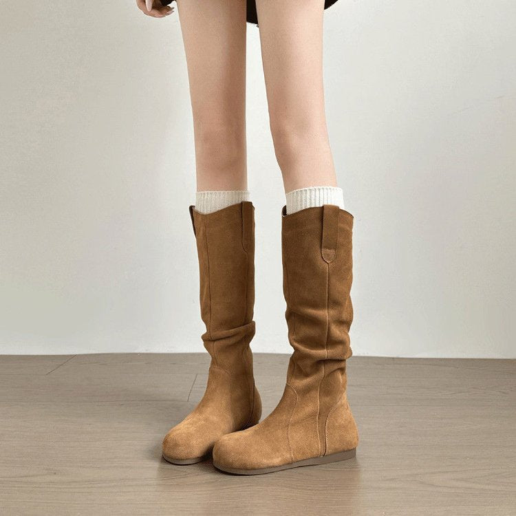 Creeper Knight Flat-Heel Cowboy Boots 