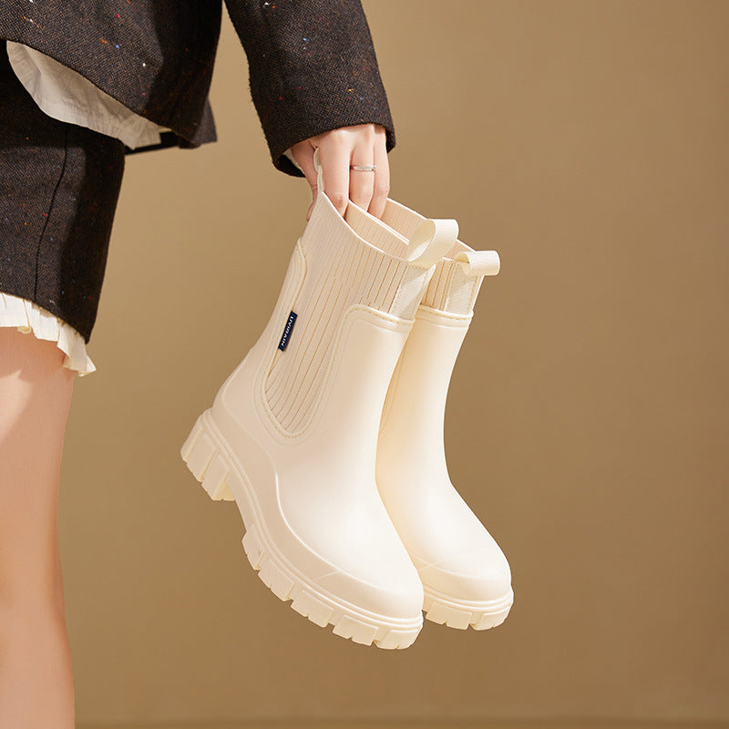 Women’s Waterproof Height-Increasing Rain Boots 