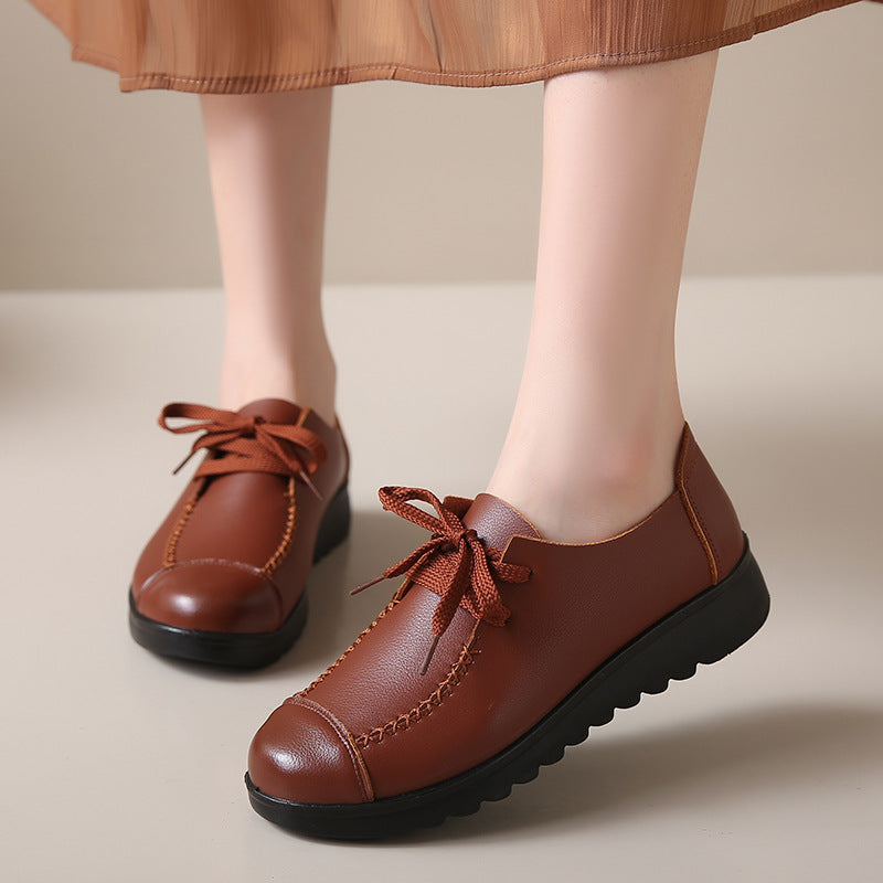 Women's Work Black Flat Soft Sole Anti-slip Shoes 
