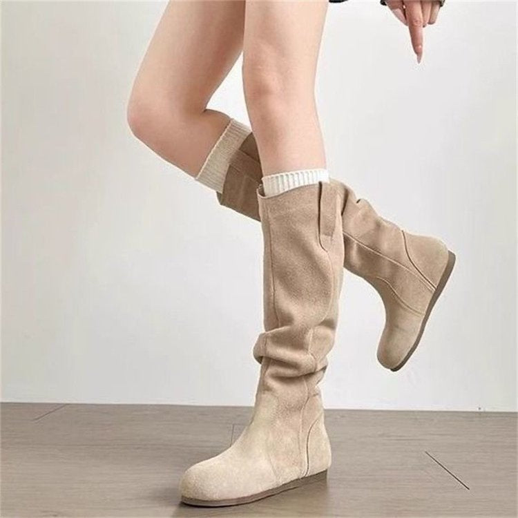 Creeper Knight Flat-Heel Cowboy Boots 