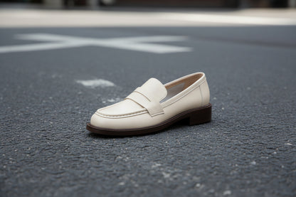 British-style Vintage Women's Heeled Leather Shoes 