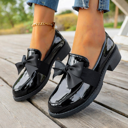 Plus-size Bow-knot Slip-on Loafers For Women 
