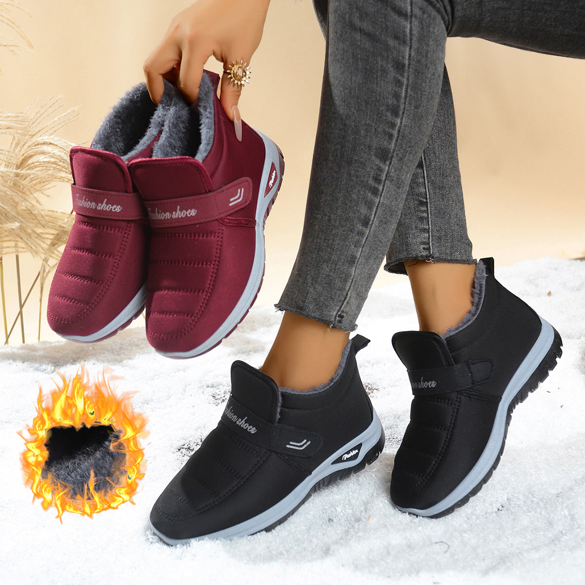 Fleece-lined Insulated Snow Boots 